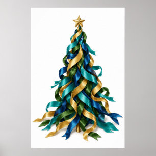 Poster Sapin de Noël avec Rubans