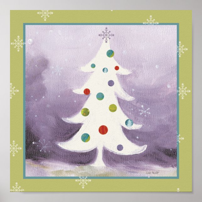 Poster Sapin de Noël blanc (Devant)