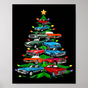 Poster Sapin de Noël Car Madness -clic Muscle et Hotrod