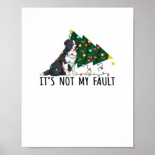 Poster Sapin de Noël Ce n'est pas ma faute Border Collie
