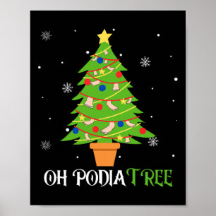 Poster Sapin de Noël de podologie Podiatre Médical du pie