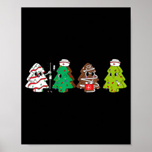 Poster Sapin de Noël gâteau de thérapie physique Infirmiè