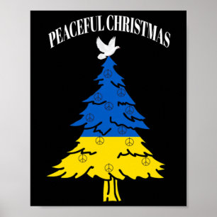 Poster Sapin de Noël paisible Paix en Ukraine