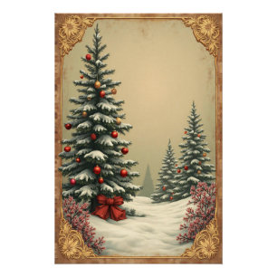 Poster Sapins de Noël sous la neige