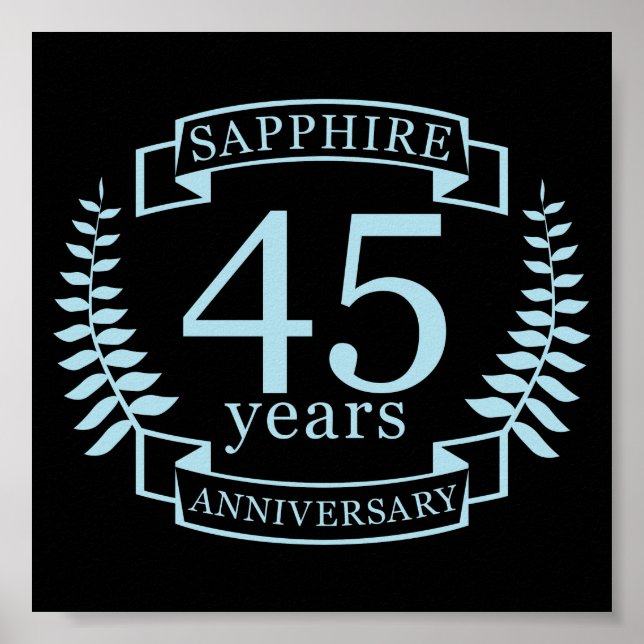 Poster Sapphire 45e anniversaire mariage traditionnel (Devant)