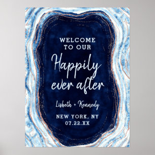 Poster Sapphire Géode Heureux Jamais Après Le Panneau De