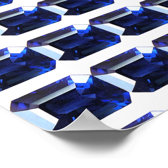 Poster Sapphire rectangulaire bleu (Coin)