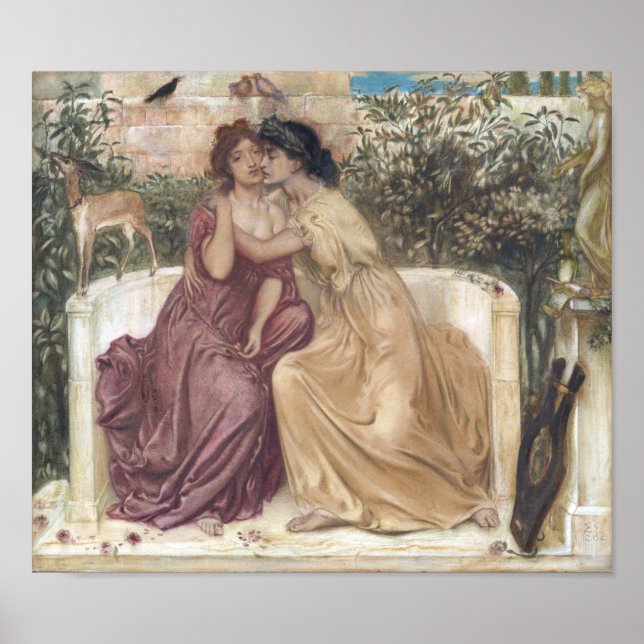 Poster Sappho et Erinna dans un jardin grec (Lesbian Love (Devant)