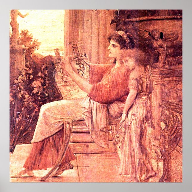 Poster Sappho par gustav klimt, Représentation du grec (Devant)