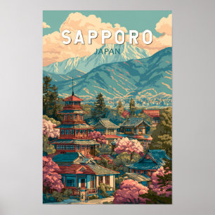 Poster Sapporo Japon Voyage Art Vintage