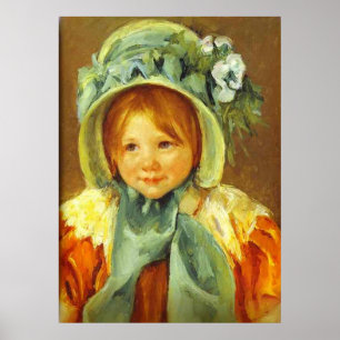 Poster Sara in a Green Bonnet. c. 1901, Mary Cassatt