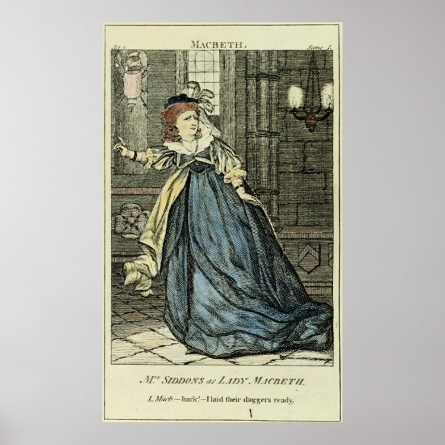 Poster Sarah Siddons en tant que Lady Macbeth (Devant)