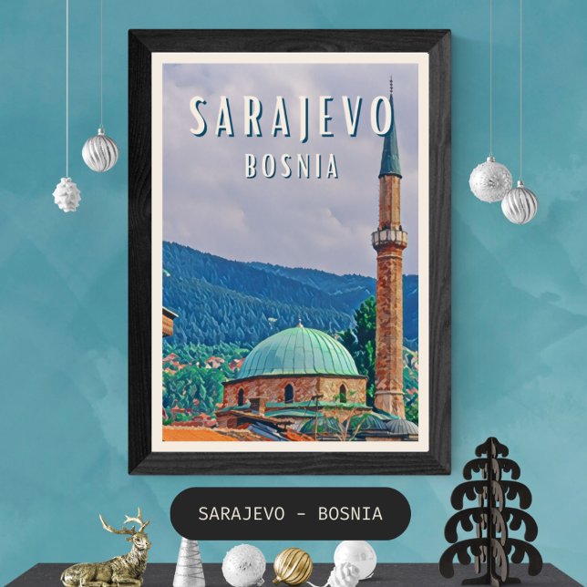 Poster Sarajevo, ville historique de- (Sarajevo : Histoire, culture et charme intemporel)