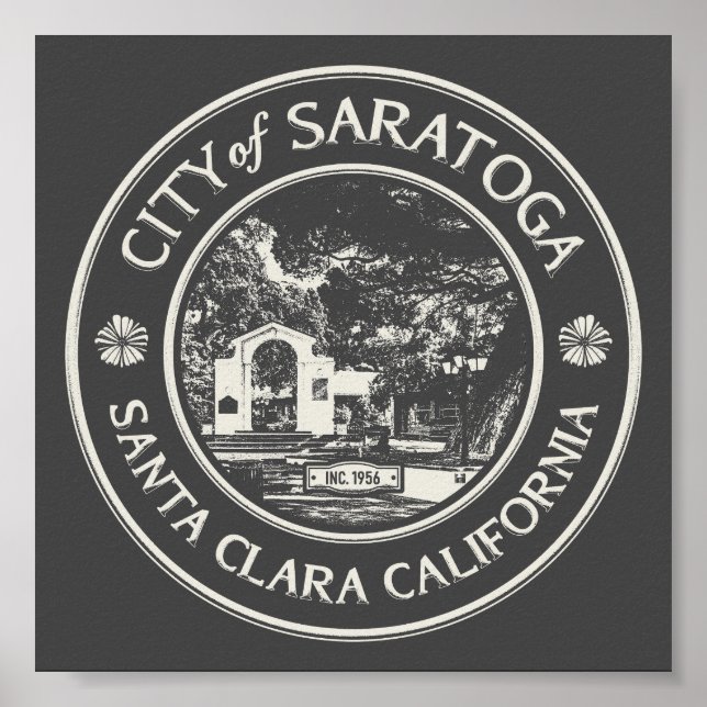 POSTER SARATOGA CALIFORNIE VINTAGE (Devant)