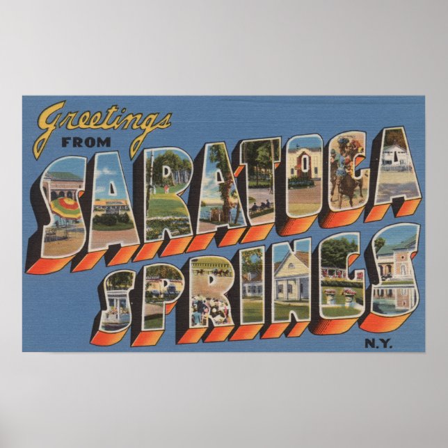 Poster Saratoga Springs, New York - Scènes de grandes let (Devant)