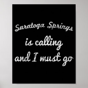 Poster Saratoga Springs Ny New York Voyage Ville Drôle À