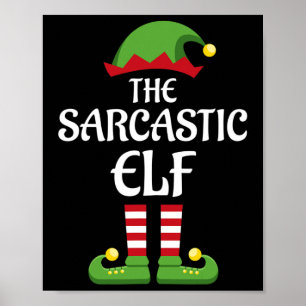 Poster Sarcastique Elf Famille Correspondance Groupe Noël