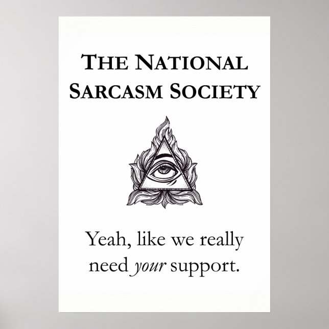 Poster sarcastique - Société nationale de sarcasme (Devant)