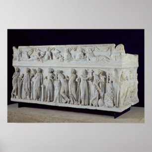 Poster Sarcophage avec la frise des neuf Muses