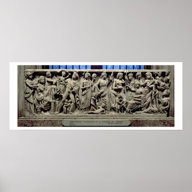 Poster Sarcophage avec relief représentant Prométhée et t (Devant)