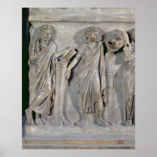 Poster Sarcophage des Muses, détail de Clio &