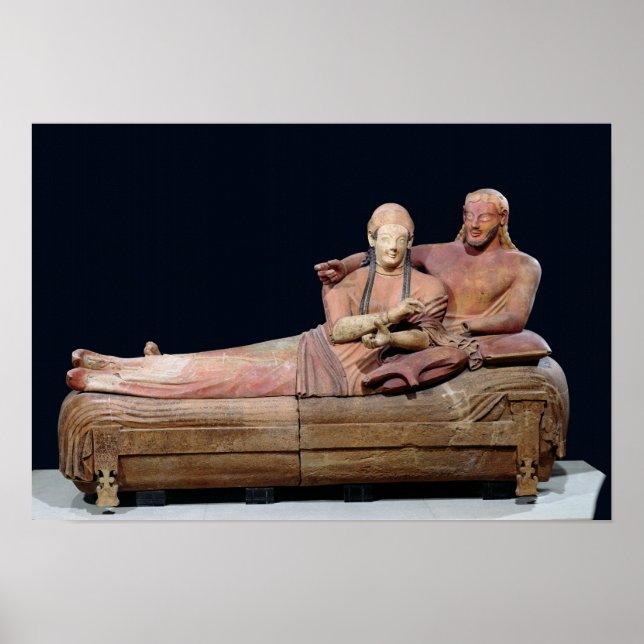 Poster Sarcophage d'un couple marié, 525-500 avant JC (Devant)