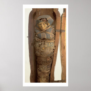 Poster Sarcophagus and mummified body of Psametic I