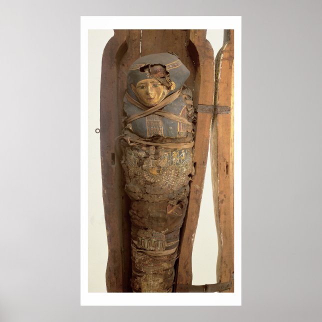 Poster Sarcophagus and mummified body of Psametic I (Devant)