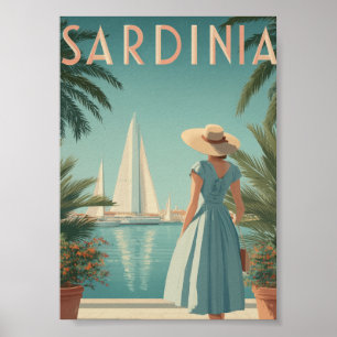 Poster Sardaigne vintage 50s