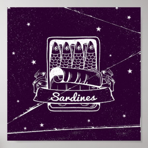 Poster Sardines dans une boîte