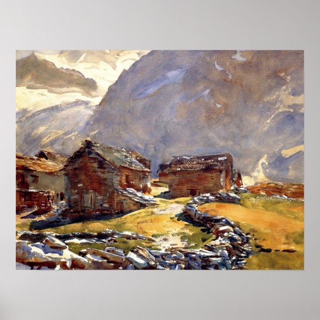 Poster Sargent - Simplon Pass Chalets 1911 (Devant)