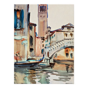 Poster Sargent - Un pont et un Campanile, Venise,