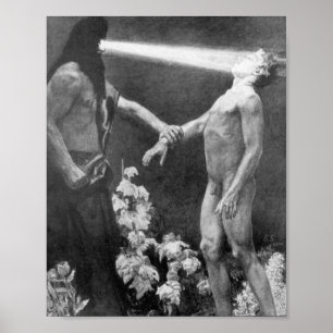 Poster Sascha Schneider - Hypnose Vintage Allemand Occult