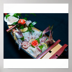 Poster Sashimi au Japon, cuisine japonaise