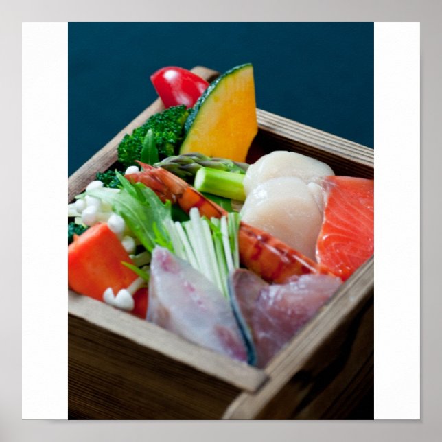 Poster Sashimi au Japon, cuisine japonaise (Devant)