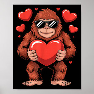 Poster Sasquatch à la Saint-Valentin - Célibataires au cœ