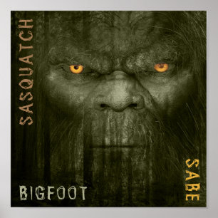 Poster SASQUATCH, BIGFOOTPrint, papier d'affiche de valeu