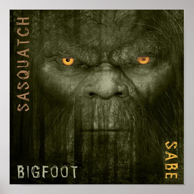 Poster SASQUATCH, BIGFOOTPrint, papier d'affiche de valeu (Devant)
