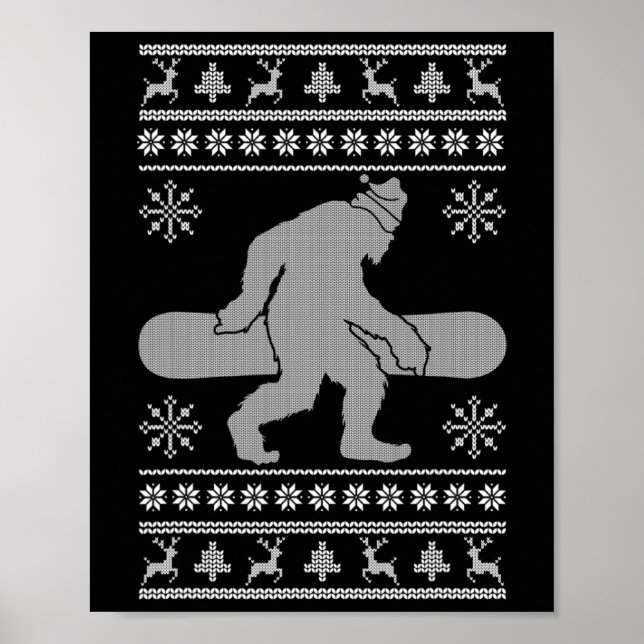 Poster Sasquatch Goûter Snowboard Vilain Noël Bigfoo (Devant)