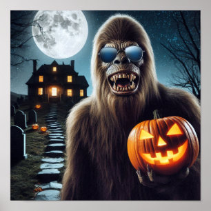 Poster Sasquatch sur Halloween