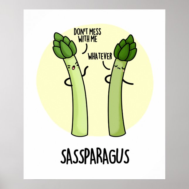 Poster Sassparagus Funny Asparagus Vegetable Pun (Devant)