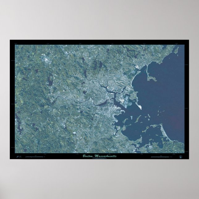 Poster satellite Boston, Massachusetts (Devant)