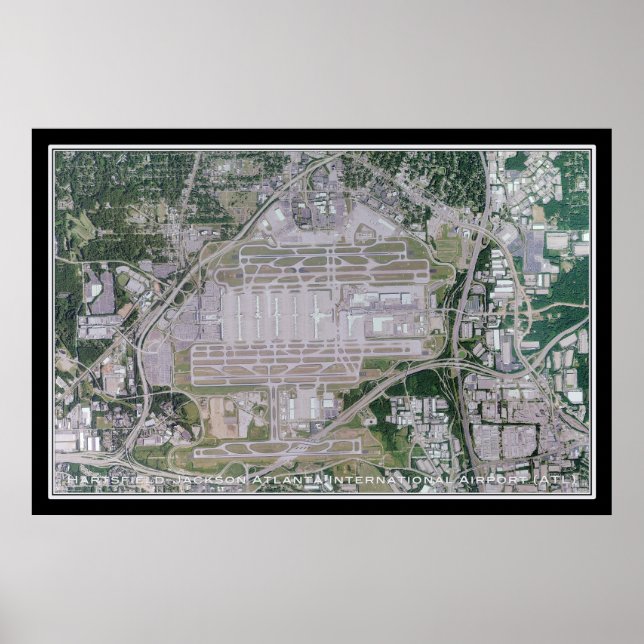Poster Satellite de l'aéroport international de Hartsfiel (Devant)