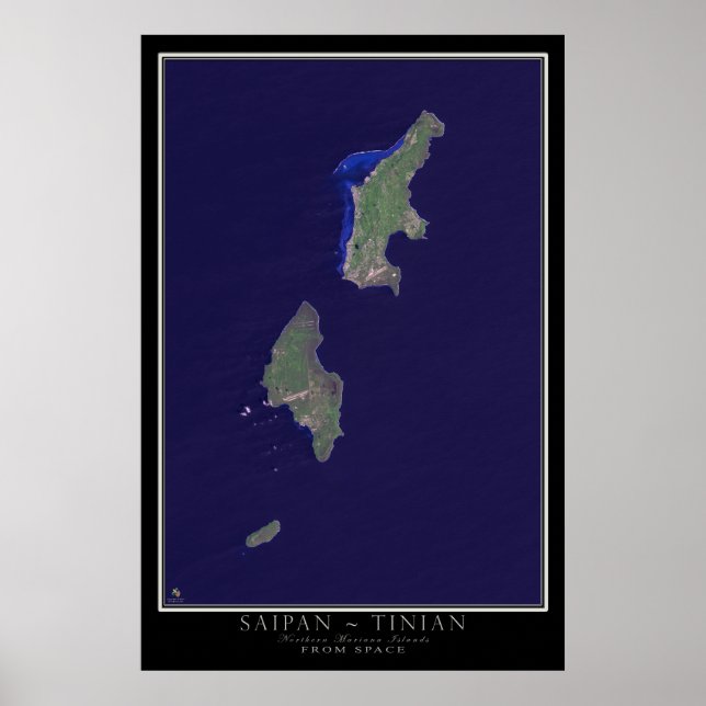 Poster Satellite des îles Mariannes septentrionales de Sa (Devant)