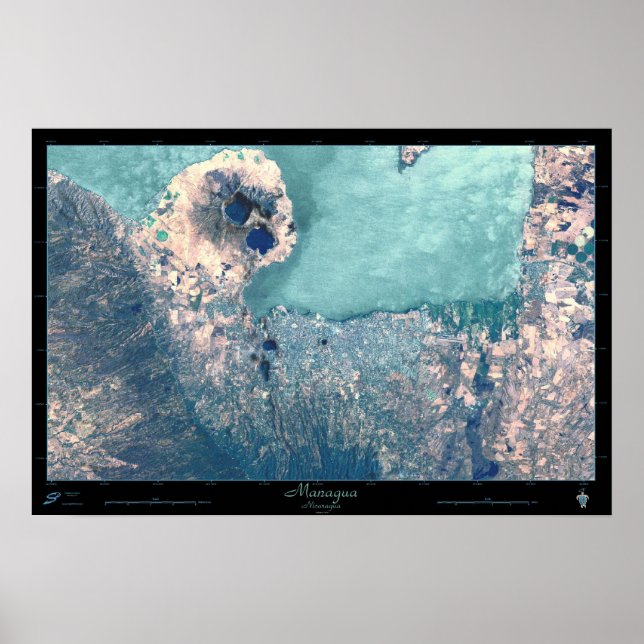 Poster satellite Managua, Nicaragua (Devant)