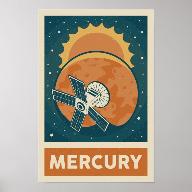 Poster satellite Mercury Retro Galaxy (Devant)