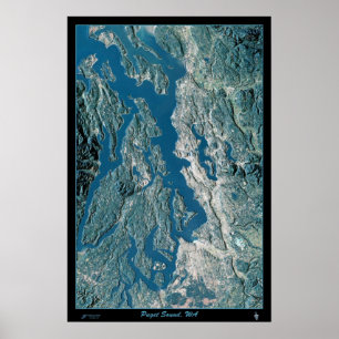 Poster satellite Puget Sound, Washington
