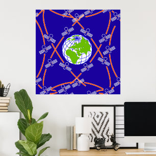 Poster Satellites orbitant la Terre