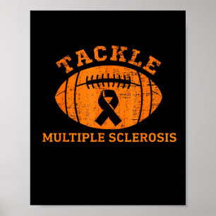 Poster S'attaquer à la sclérose en plaques Ruban orange d