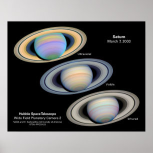 Poster Saturn - images de Hubble
